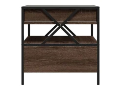 vidaxl Mesa de centro luzes LED Infinity 50x50x51 cm carvalho castanho^ Mesa De Centro