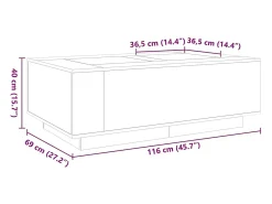 Sale vidaxl Mesa de centro luzes LED Infinity 116x69x40 cm Branco