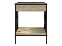 vidaxl Mesa de centro luzes LED Infinity 40x40x49 cm carvalho sonoma^ Mesa De Centro