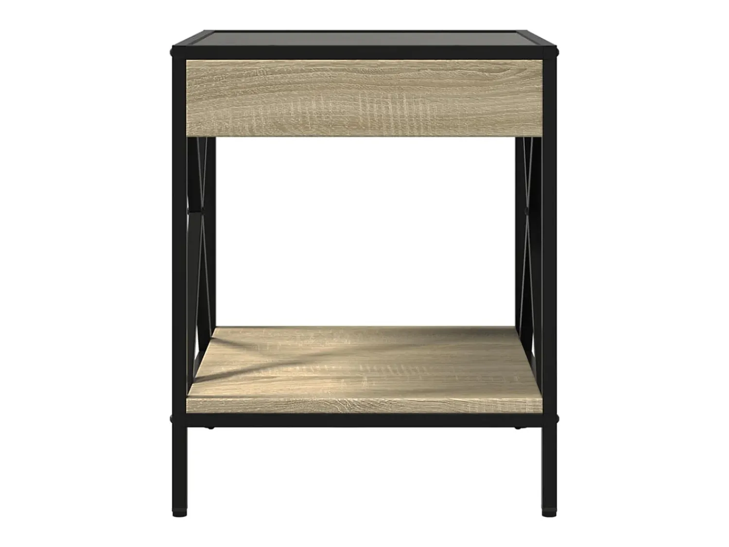 vidaxl Mesa de centro luzes LED Infinity 40x40x49 cm carvalho sonoma^ Mesa De Centro