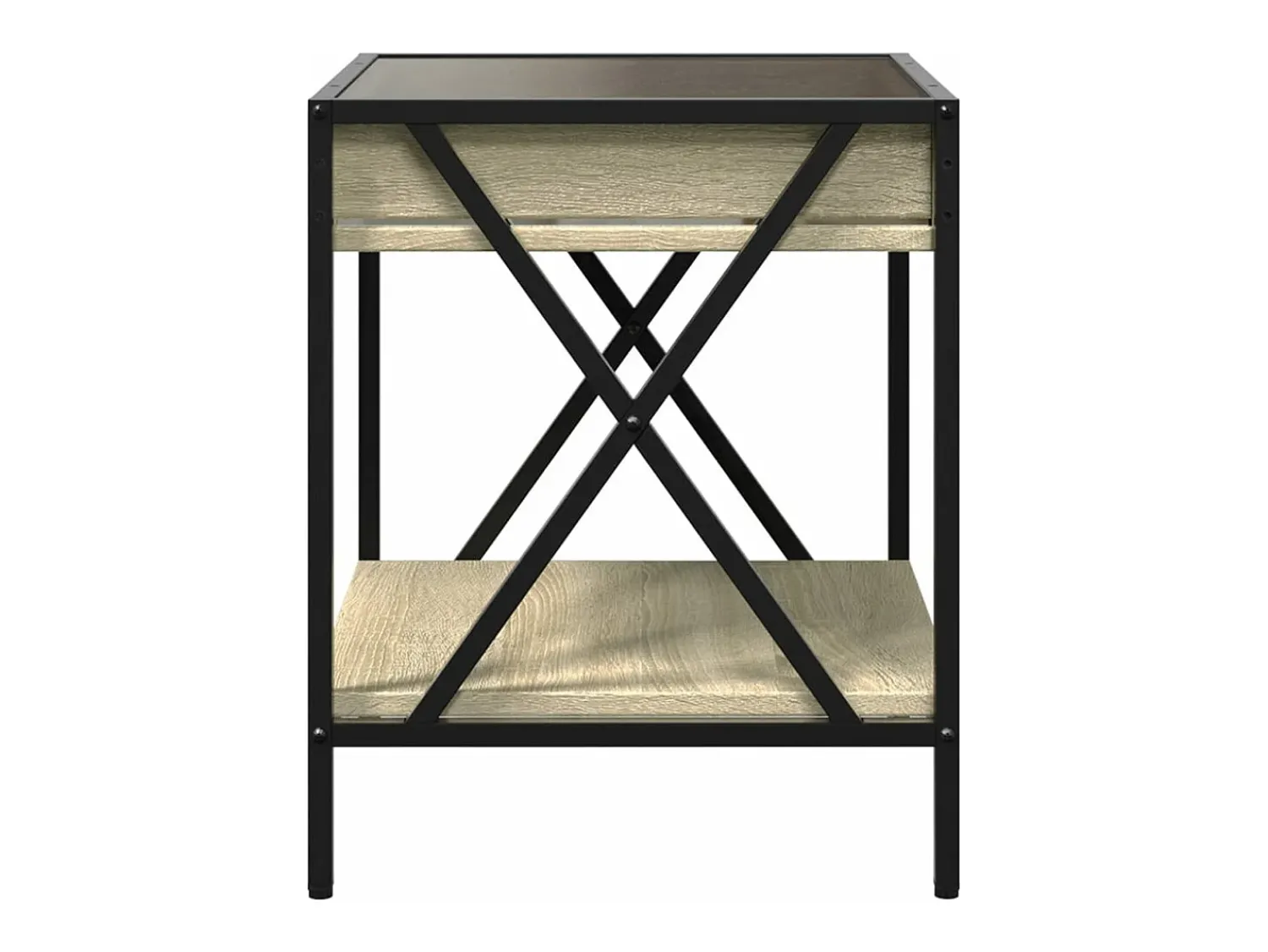 vidaxl Mesa de centro luzes LED Infinity 40x40x49 cm carvalho sonoma^ Mesa De Centro