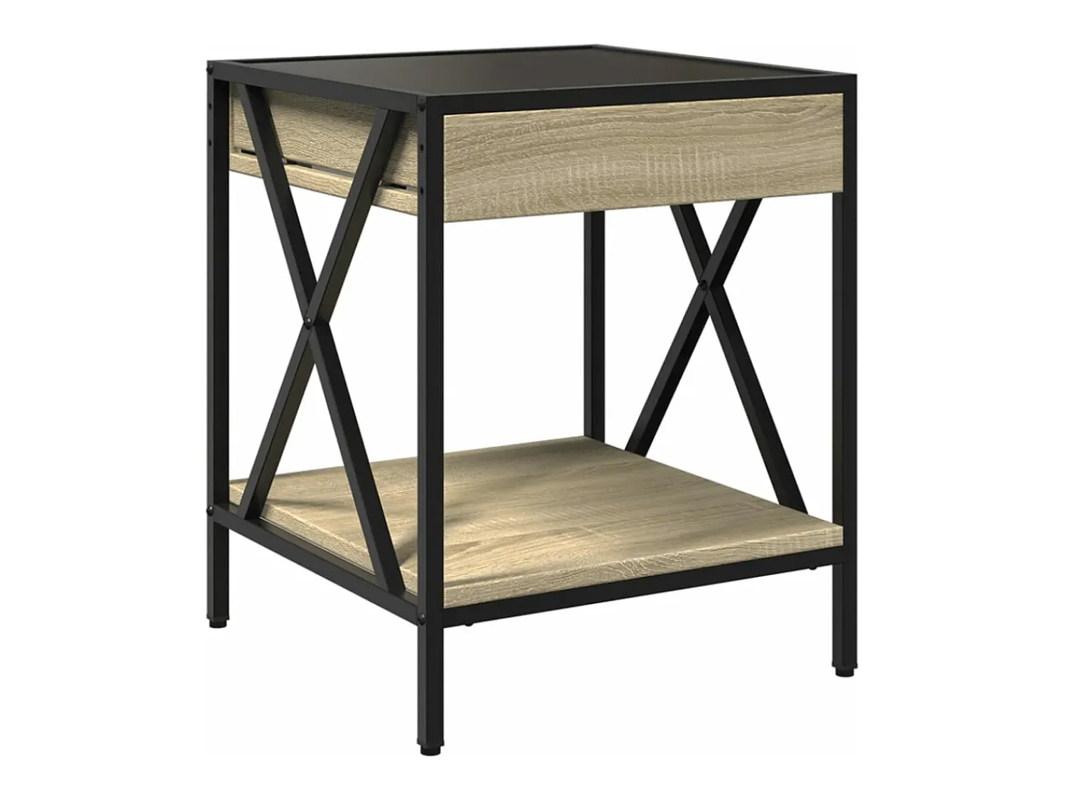 vidaxl Mesa de centro luzes LED Infinity 40x40x49 cm carvalho sonoma^ Mesa De Centro