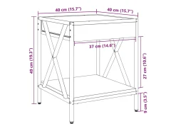 vidaxl Mesa de centro luzes LED Infinity 40x40x49 cm carvalho sonoma^ Mesa De Centro