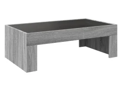 Mesa De Centro|vidaxl Mesa de centro luzes LED Infinity 90x50x30 cm sonoma Cinzento
