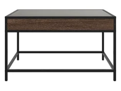 Mesa De Centro*vidaxl Mesa de centro luzes LED Infinity 70x50x41 cm carvalho castanho Natural claro