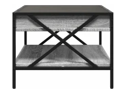 vidaxl Mesa de centro luzes LED Infinity 70x50x38 cm sonoma^ Mesa De Centro