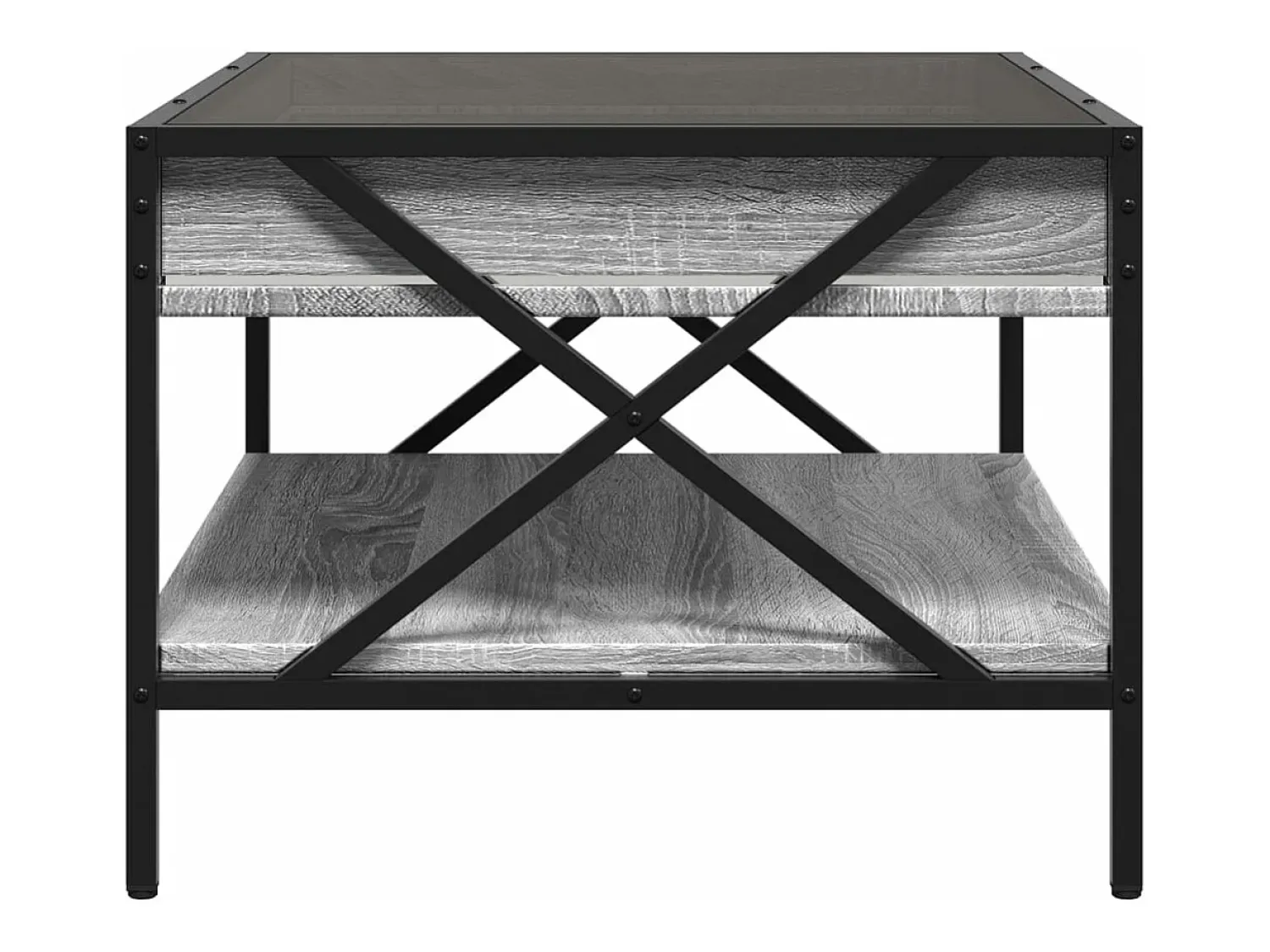 vidaxl Mesa de centro luzes LED Infinity 70x50x38 cm sonoma^ Mesa De Centro