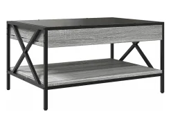 vidaxl Mesa de centro luzes LED Infinity 70x50x38 cm sonoma^ Mesa De Centro