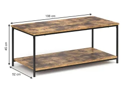 Mesa De Centro*Vicco Mesa de centro madeira antiga 108x52x45 fyrk Castanho