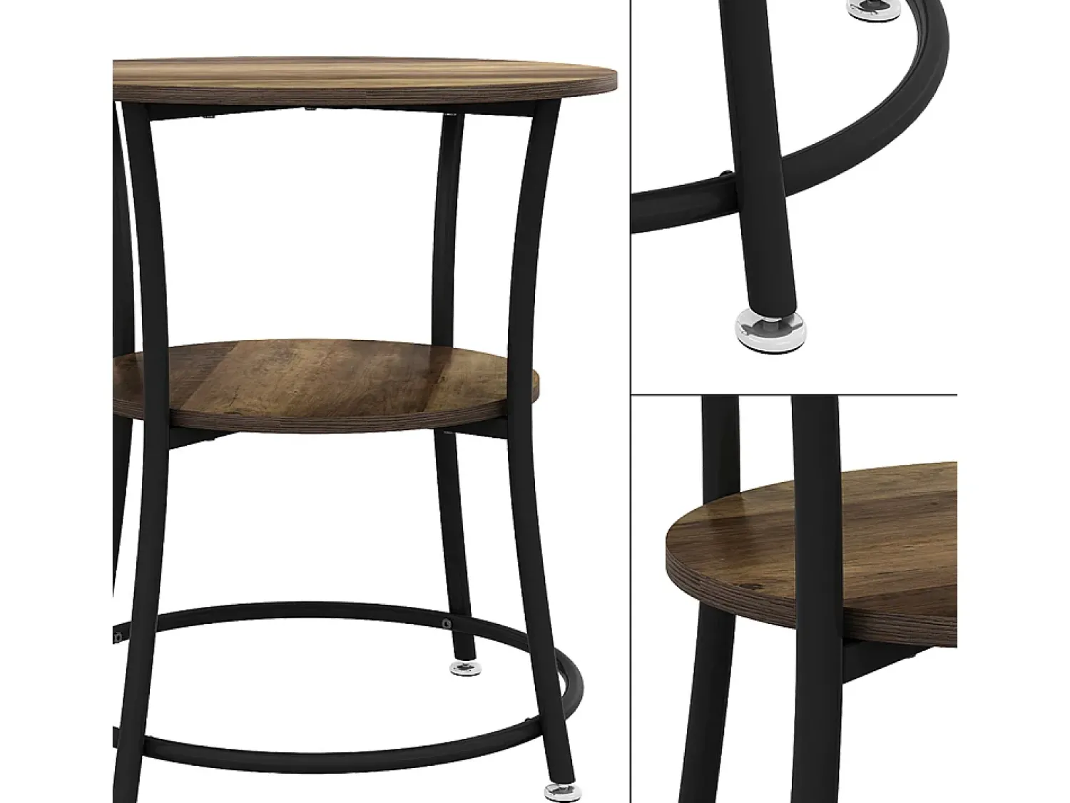 Vicco Mesa de centro madeira antiga 50x50x55 quebec^ Mesa De Centro