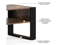 Mesa De Centro|Vicco Mesa de centro madeira antiga 92x52.4x45.6 olli Castanho