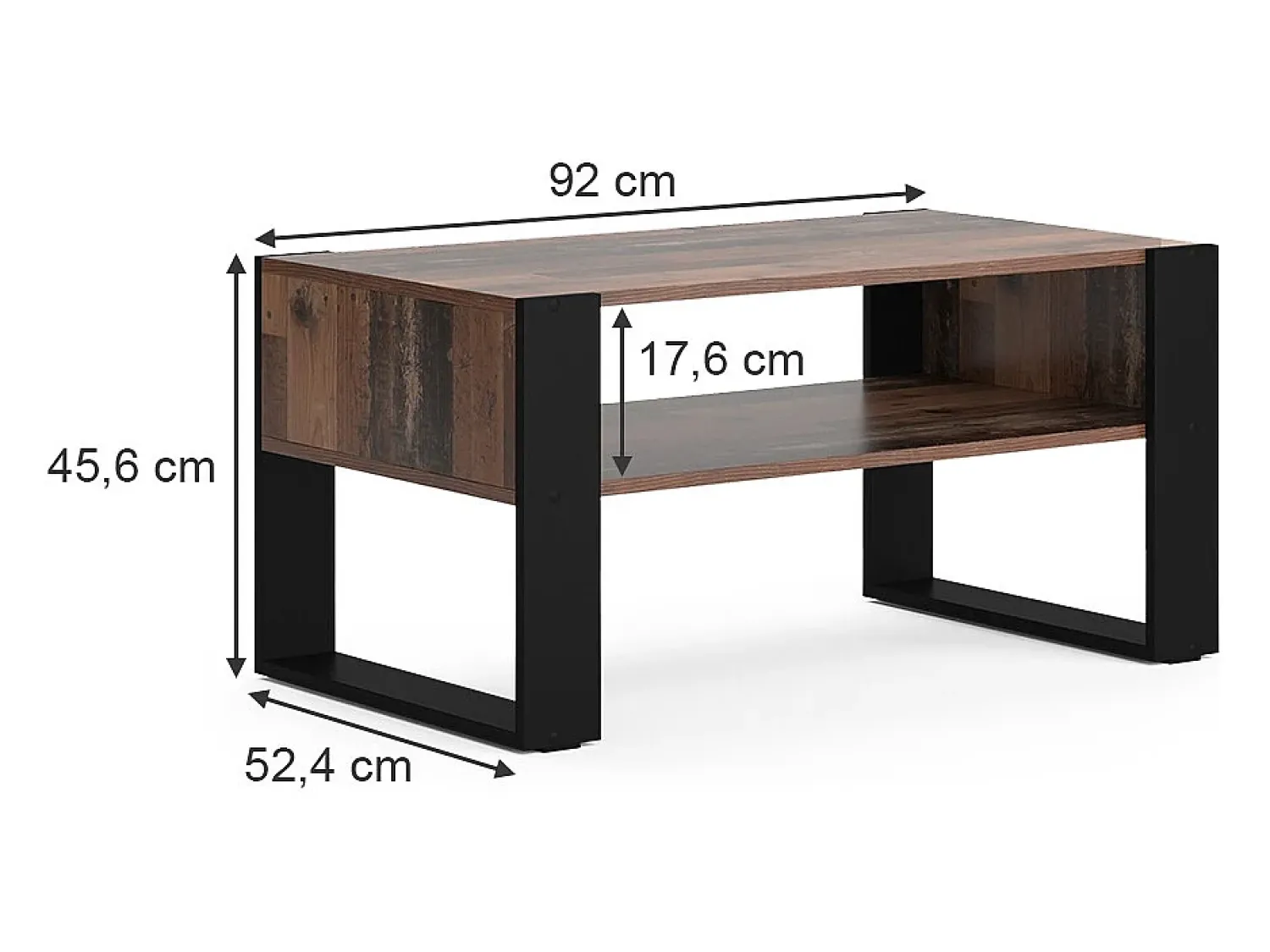 Mesa De Centro|Vicco Mesa de centro madeira antiga 92x52.4x45.6 olli Castanho
