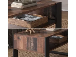 Mesa De Centro|Vicco Mesa de centro madeira antiga 92x52.4x45.6 olli Castanho