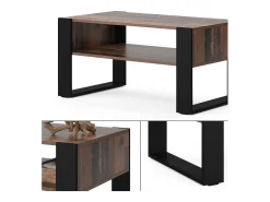 Mesa De Centro|Vicco Mesa de centro madeira antiga 92x52.4x45.6 olli Castanho