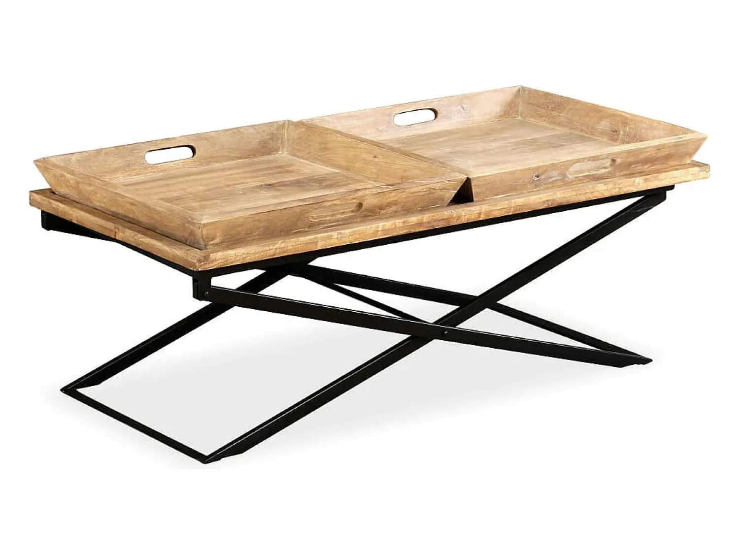 Mesa De Centro|vidaxl Mesa de centro madeira de mangueira maciça 110x55x42 cm Natural claro