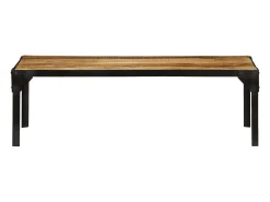 Mesa De Centro|vidaxl Mesa de centro madeira de mangueira maciça áspera e aço 110 cm Natural claro