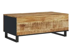 New Mesa de centro madeira de mangueira maciça/derivados de madeira PT716043 Castanho