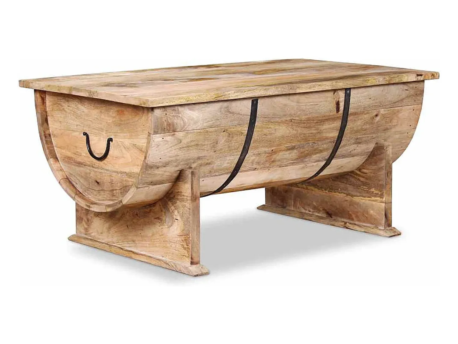 Mesa De Centro*vidaxl Mesa de centro madeira de mangueira maciça 88x50x40 cm Natural claro