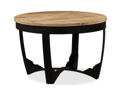 Mesa de centro madeira de mangueira maciça áspera 60x40 cm PT603305^ Mesa De Centro