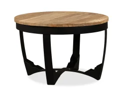 Mesa de centro madeira de mangueira maciça áspera 60x40 cm PT603305^ Mesa De Centro