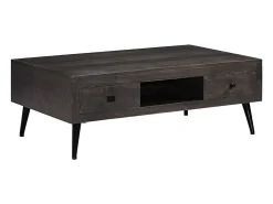 vidaxl Mesa de centro madeira de mangueira maciça 100x60x35 cm^ Mesa De Centro