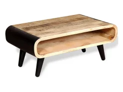 Mesa De Centro*vidaxl Mesa de centro madeira de mangueira rústica 90x55x39 cm Multicor