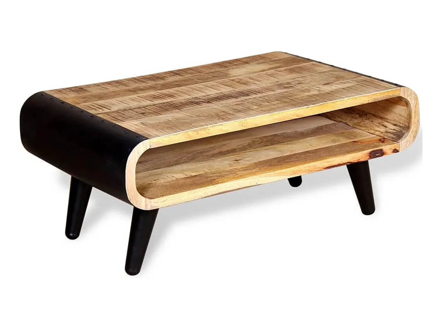 Mesa De Centro*vidaxl Mesa de centro madeira de mangueira rústica 90x55x39 cm Multicor