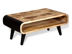 Mesa De Centro*vidaxl Mesa de centro madeira de mangueira rústica 90x55x39 cm Multicor