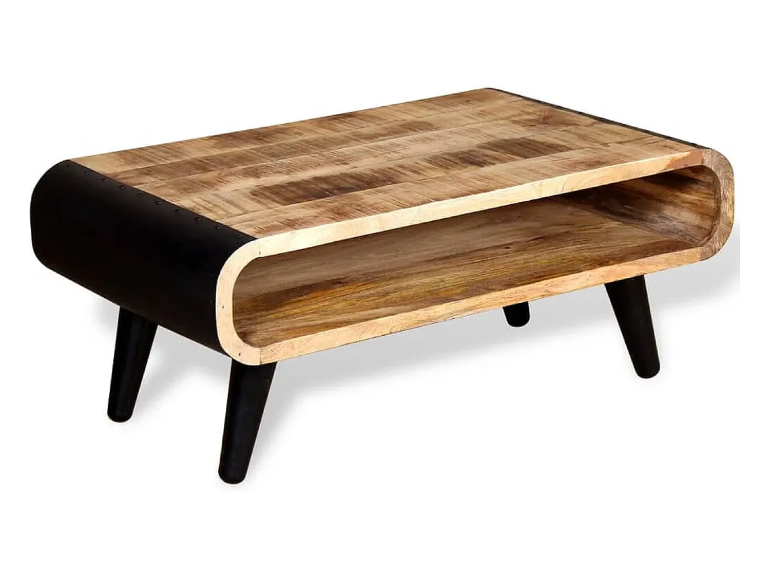 Mesa De Centro*vidaxl Mesa de centro madeira de mangueira rústica 90x55x39 cm Multicor