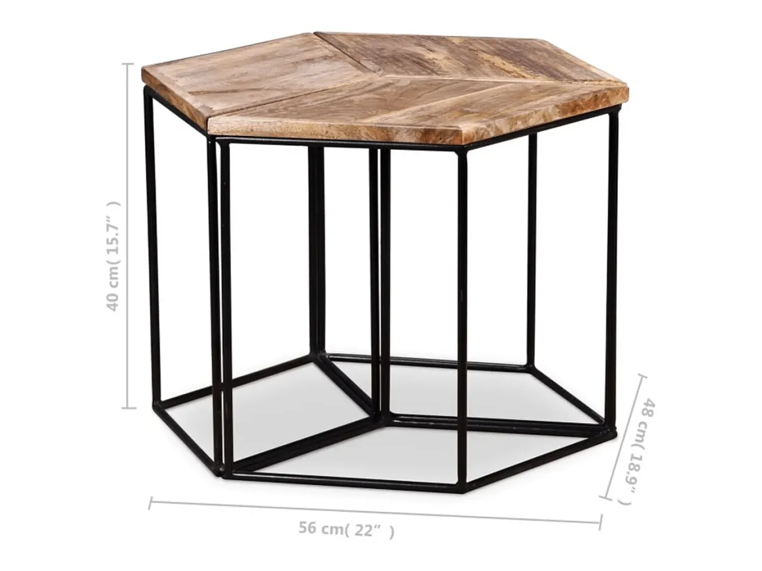 Mesa De Centro|vidaxl Mesa de centro madeira de mangueira maciça 56x48x40 cm Natural claro