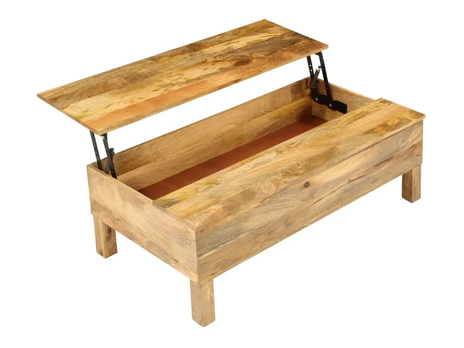 vidaxl Mesa de centro madeira de mangueira maciça 110x55x35 cm^ Mesa De Centro