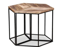 Mesa De Centro* Mesa de centro madeira de mangueira maciça 56x48x40 cm PT899936 Castanho