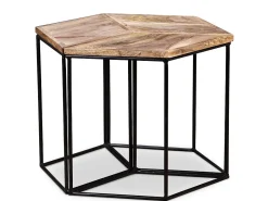 Mesa De Centro* Mesa de centro madeira de mangueira maciça 56x48x40 cm PT899936 Castanho