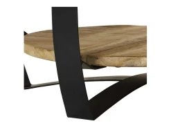 vidaxl Mesa de centro madeira de mangueira maciça áspera 65x32 cm Natural claro