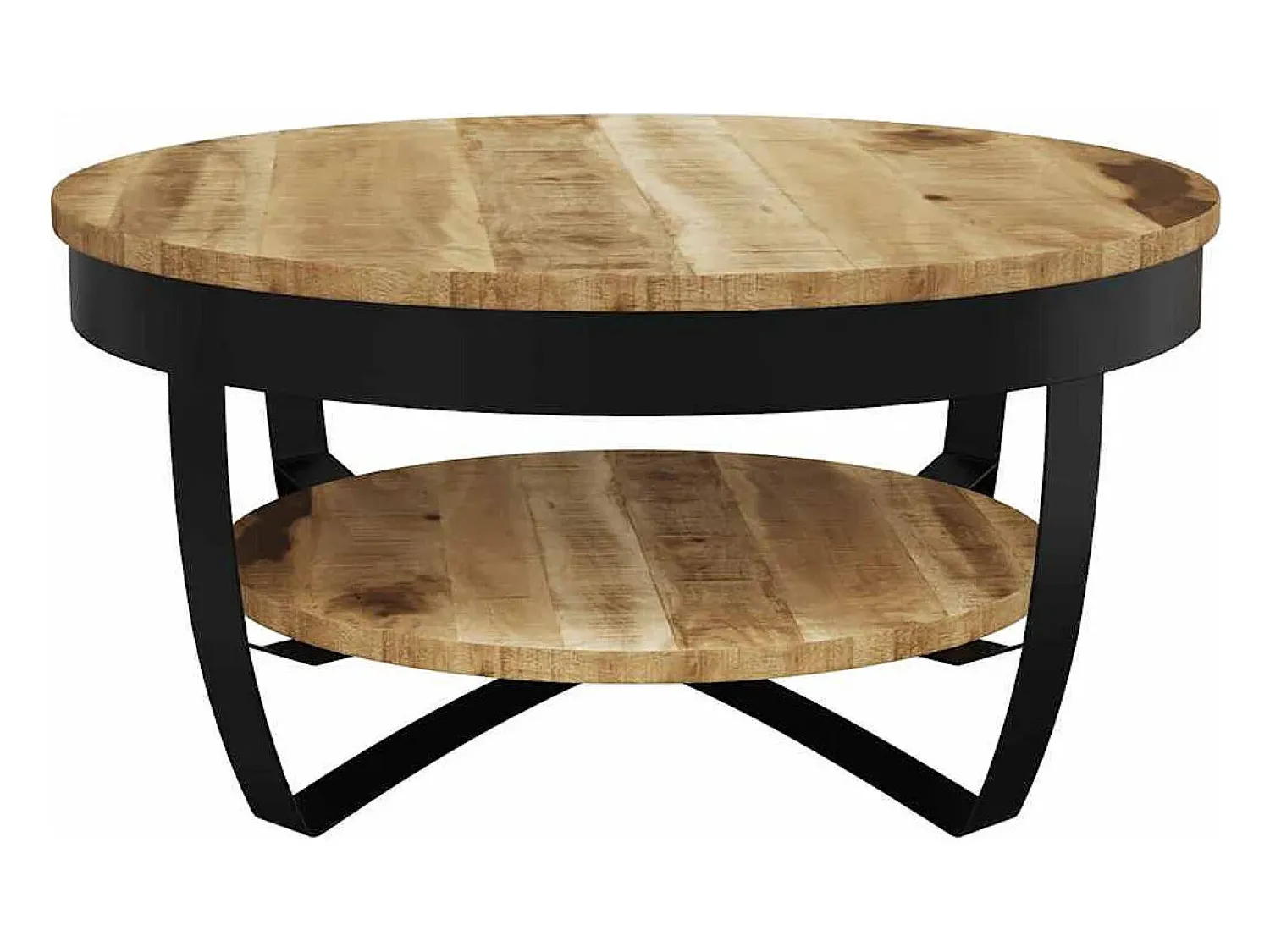 vidaxl Mesa de centro madeira de mangueira maciça áspera 65x32 cm Natural claro