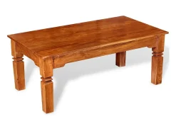 vidaxl Mesa de centro madeira de acácia maciça 110x60x45 cm^ Mesa De Centro