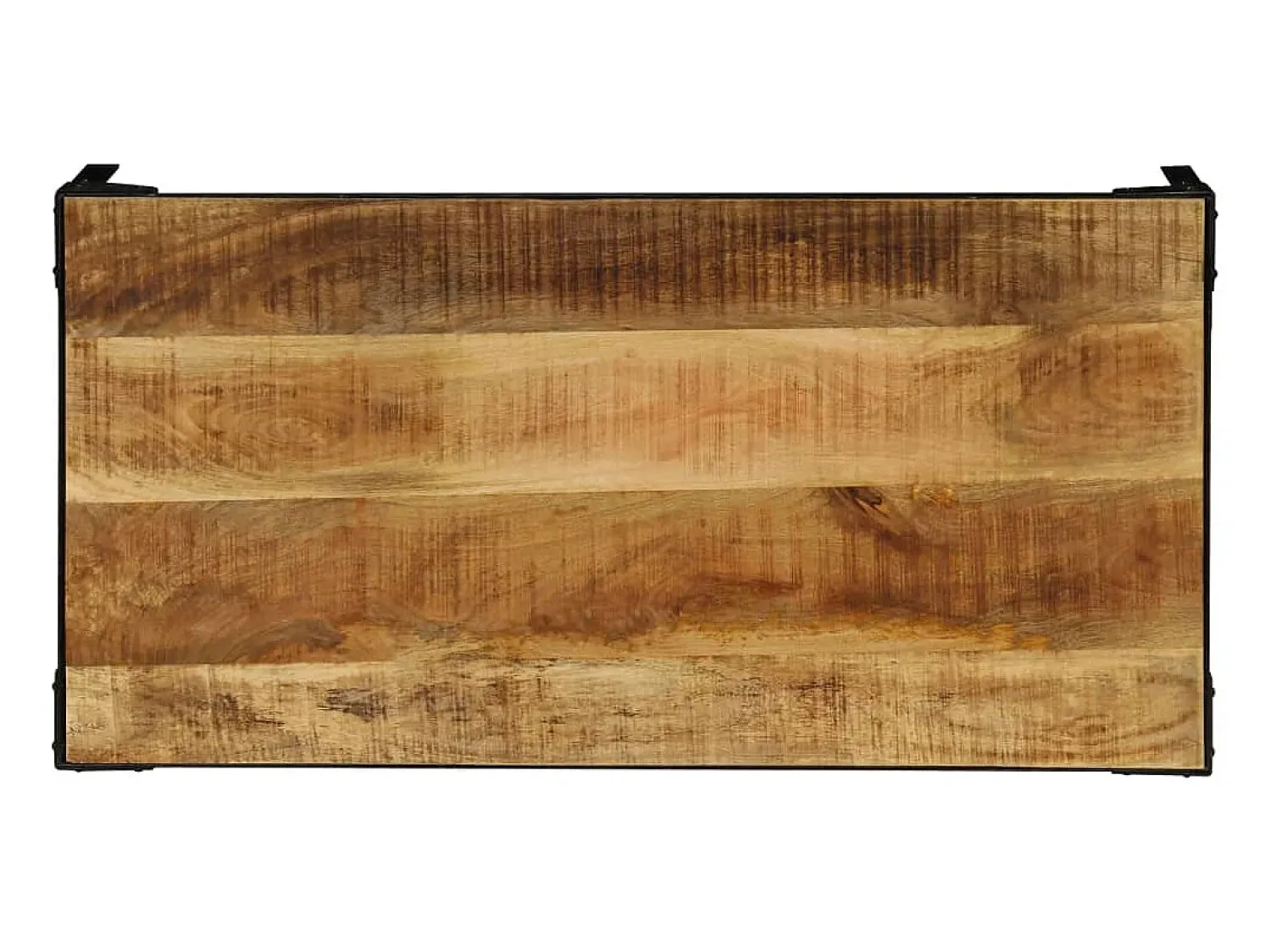 Mesa De Centro| Mesa de centro madeira de mangueira maciça áspera e aço 110 cm PT669681 Castanho