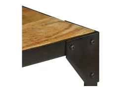 Mesa De Centro| Mesa de centro madeira de mangueira maciça áspera e aço 110 cm PT669681 Castanho