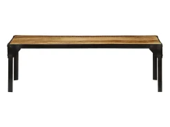 Mesa De Centro| Mesa de centro madeira de mangueira maciça áspera e aço 110 cm PT669681 Castanho
