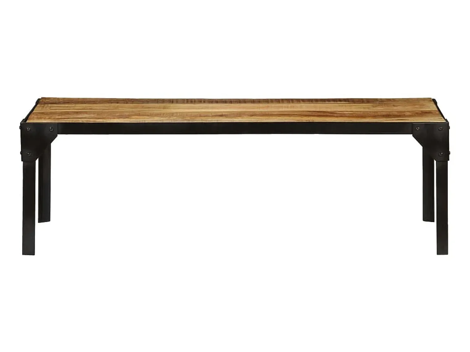 Mesa De Centro| Mesa de centro madeira de mangueira maciça áspera e aço 110 cm PT669681 Castanho