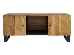 vidaxl Mesa de centro madeira de mangueira maciça/derivados de madeira Natural claro