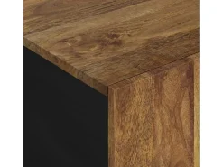 vidaxl Mesa de centro madeira de mangueira maciça/derivados de madeira Natural claro