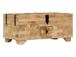 Mesa De Centro| Mesa de centro madeira de mangueira maciça 80x40x35 cm PT748954 Castanho