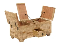 Mesa De Centro| Mesa de centro madeira de mangueira maciça 80x40x35 cm PT748954 Castanho