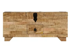 Mesa De Centro| Mesa de centro madeira de mangueira maciça 80x40x35 cm PT748954 Castanho