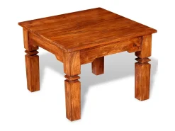 Mesa De Centro* Mesa de centro madeira maciça 60x60x45 cm PT132036 Castanho