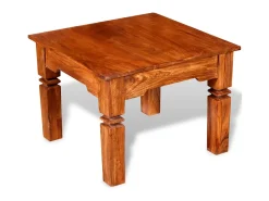 Mesa De Centro* Mesa de centro madeira maciça 60x60x45 cm PT132036 Castanho