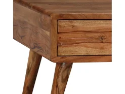 vidaxl Mesa de centro madeira maciça com gaveta esculpida 100x50x40 cm^ Mesa De Centro