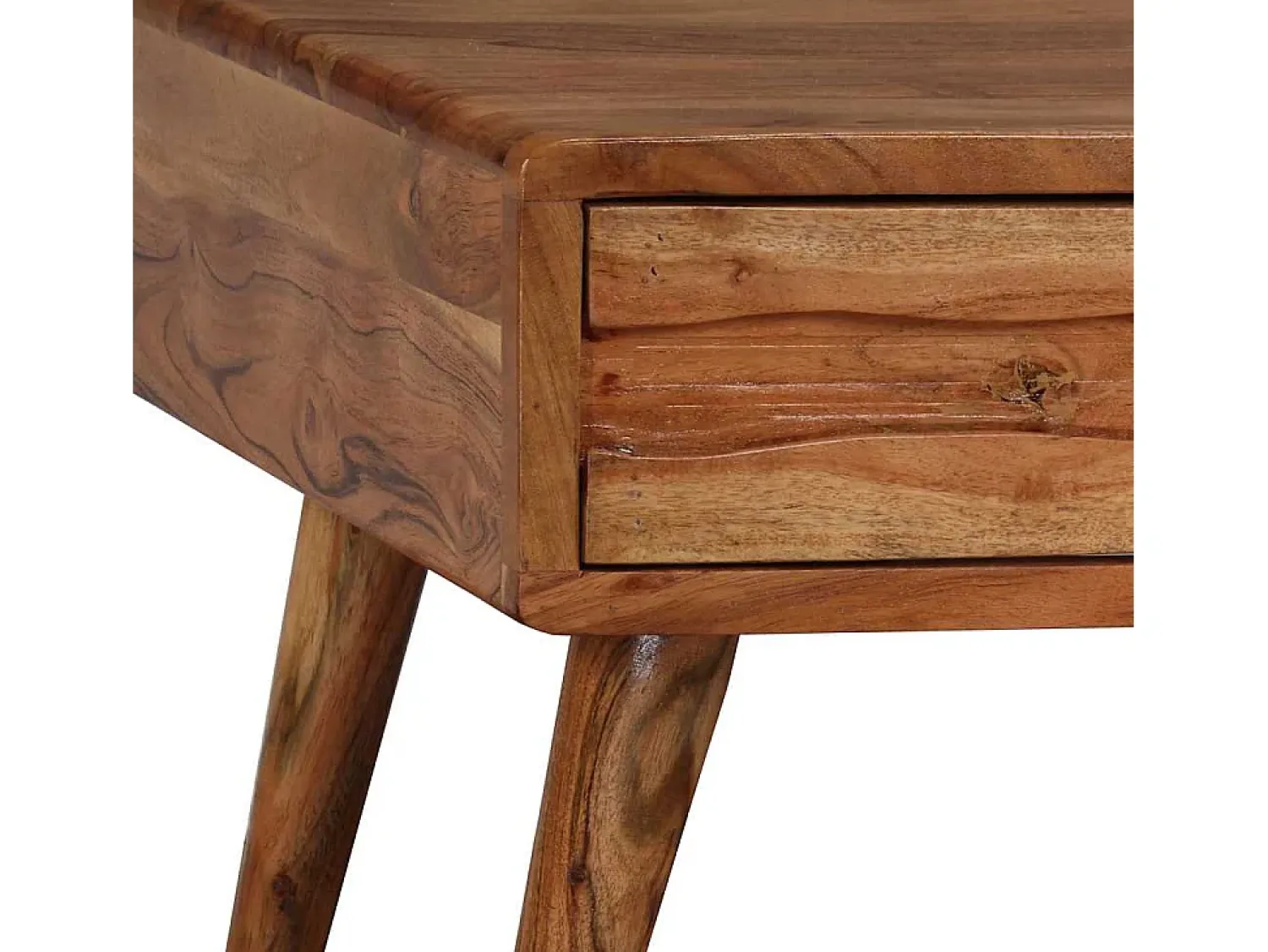 vidaxl Mesa de centro madeira maciça com gaveta esculpida 100x50x40 cm^ Mesa De Centro