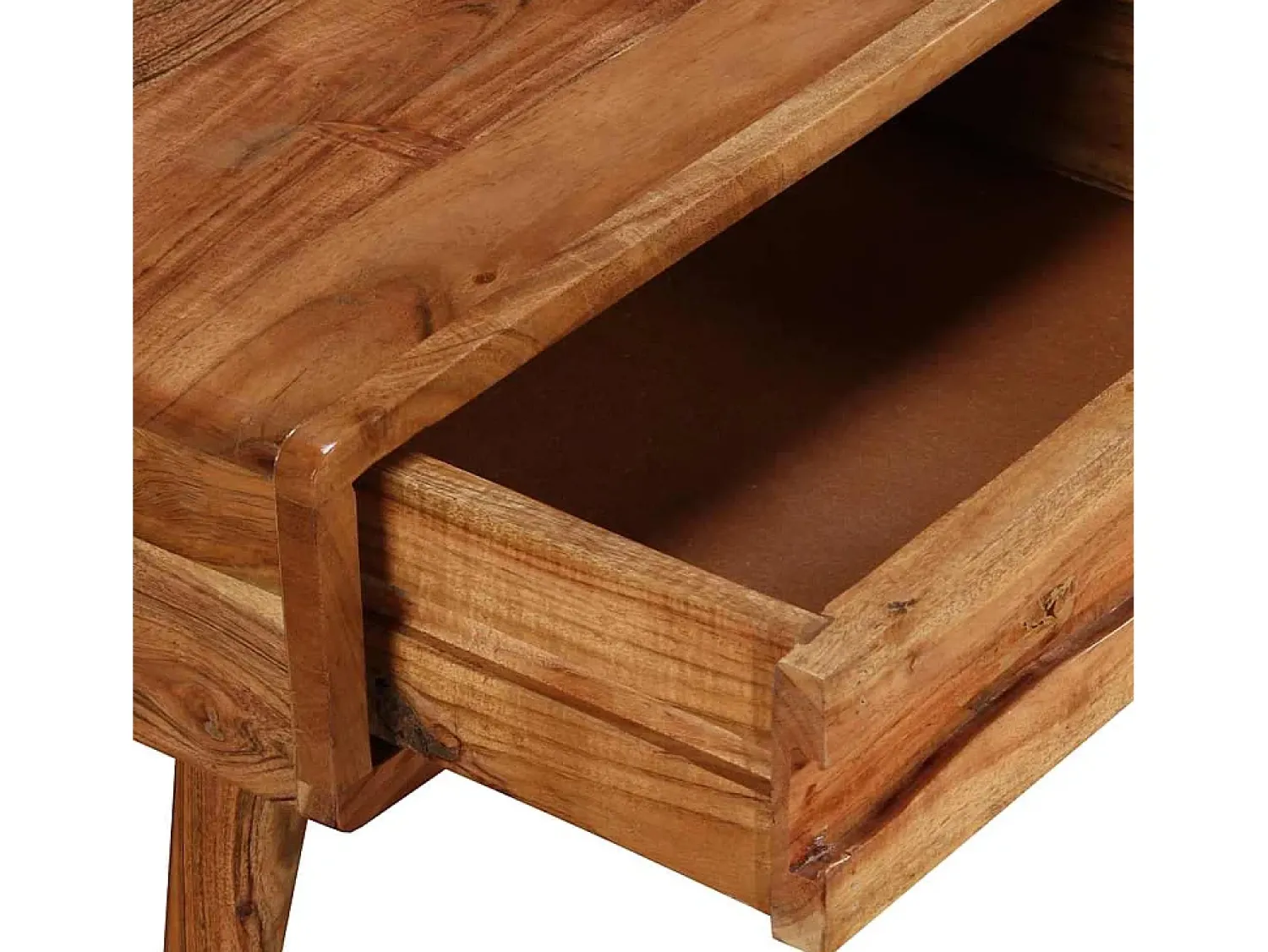 vidaxl Mesa de centro madeira maciça com gaveta esculpida 100x50x40 cm^ Mesa De Centro